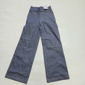 Wide-leg jeans for women, stretchy pull-on baggy, high-waisted, straight,  XS.